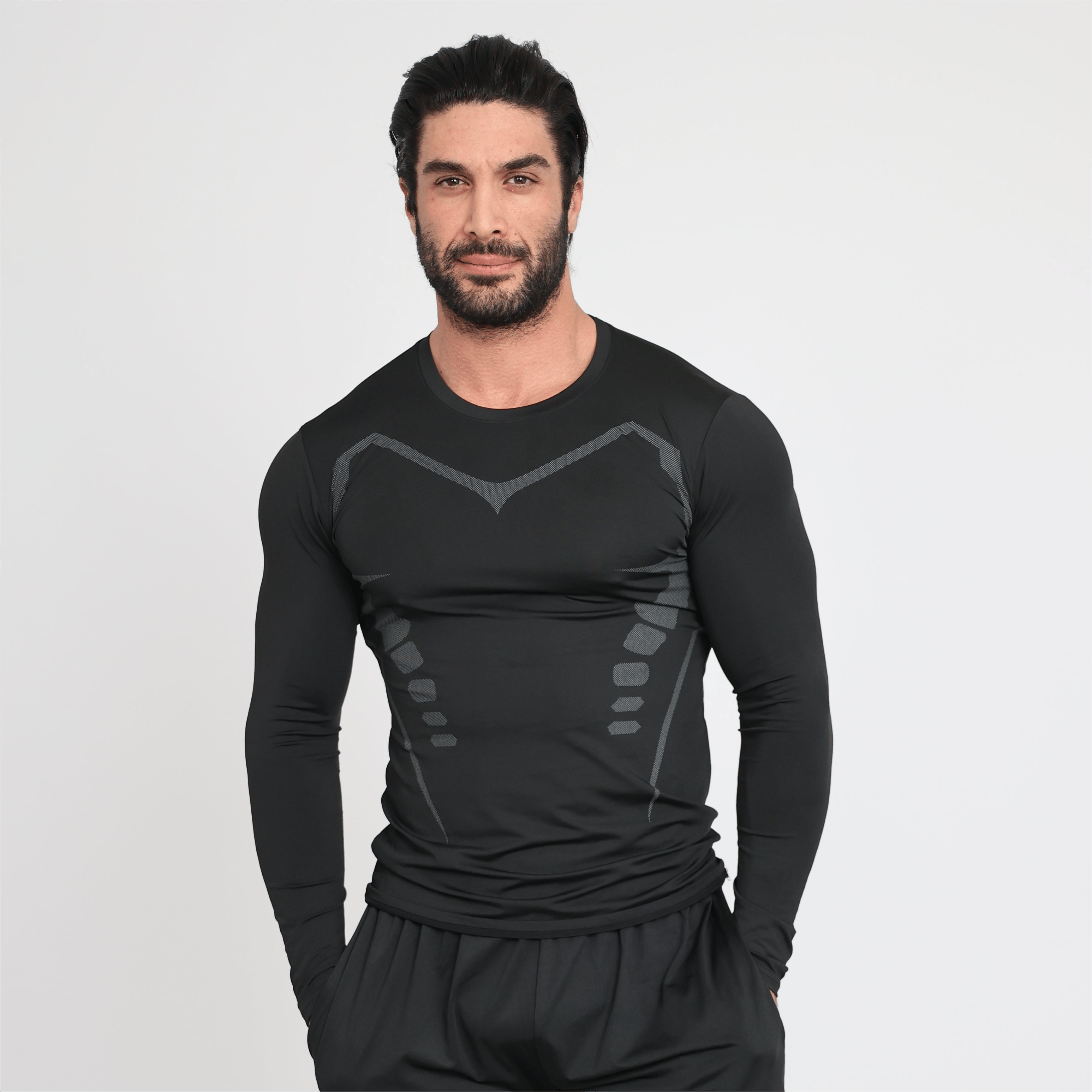 👕50% OFF!💪Ion Shape Long Sleeve Shirt – Slim Fit, Ionic Technology, Confidence Boost