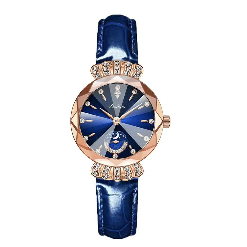 ⌚ Damen-Uhr mit Edelstahlband, wasserdicht, Kalender & funkelndem Zirkonia-Besatz – elegantes Butterfly-Verschluss-Design ✨