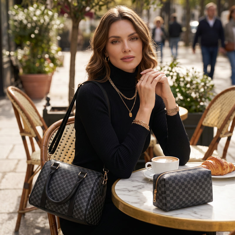 👜 Stylishes 6-in-1-Mutter-Kind-Taschenset – Bedruckt, vielseitige Schultertasche, Crossbody- & Handtasche für den täglichen Gebrauch 🌿