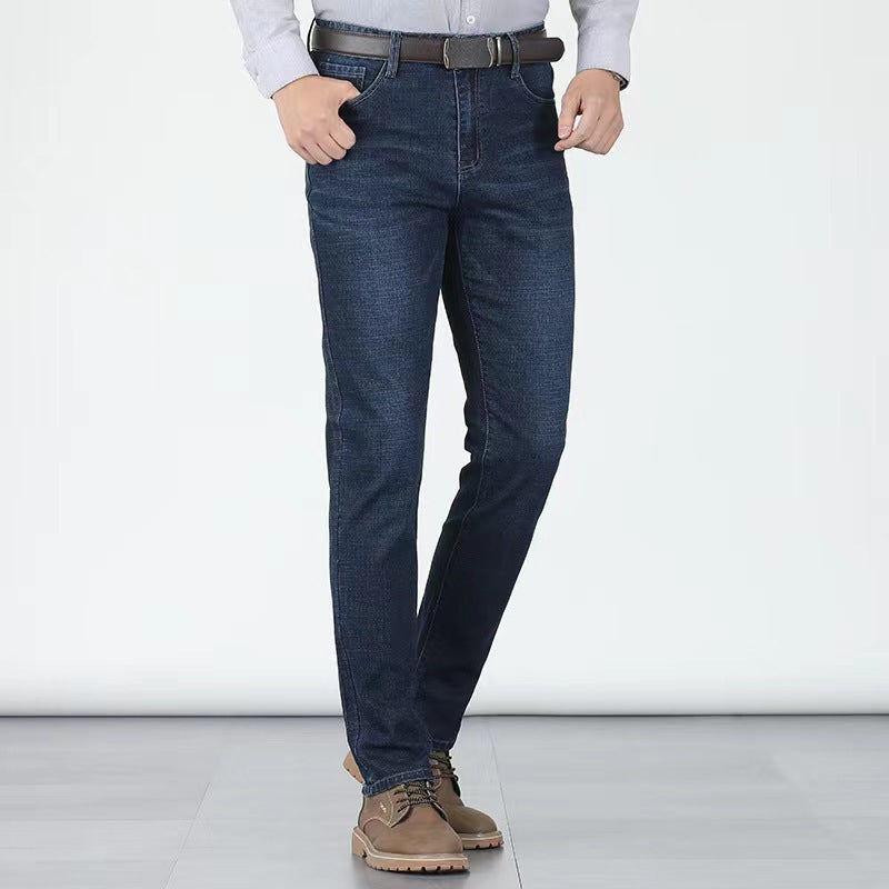 👖 Herren-Jeans – mittelhoher Bund, gerader Schnitt, Stretch-Baumwolle, figurbetont & bequem für Alltag & Arbeit 🧵