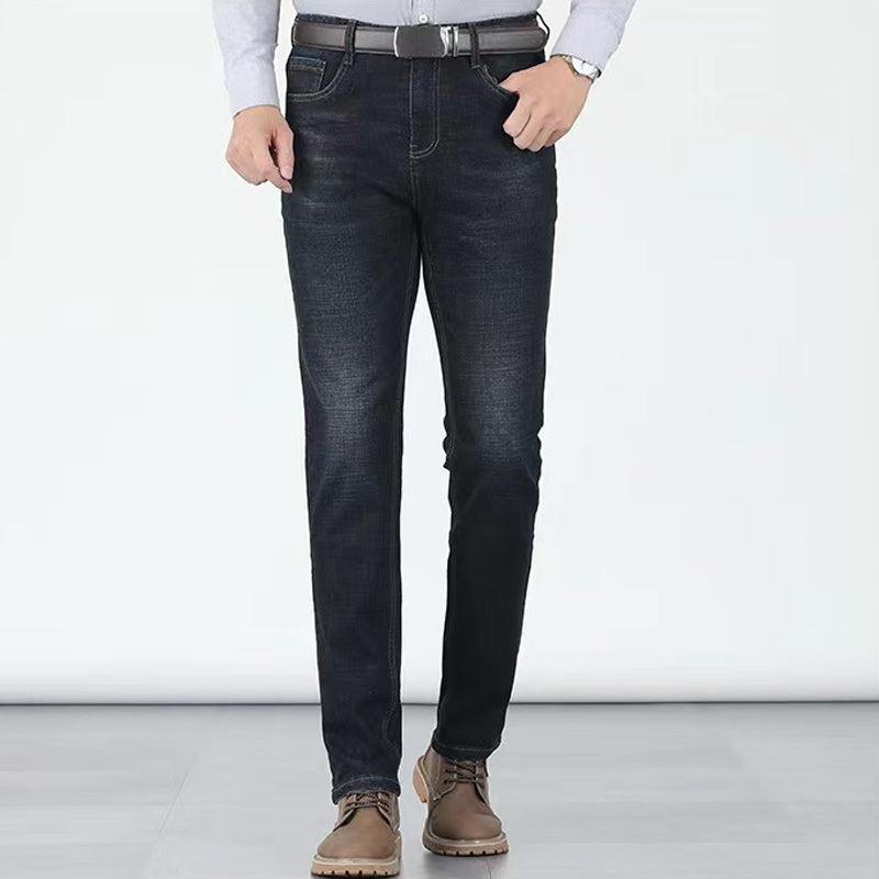 👖 Herren-Jeans – mittelhoher Bund, gerader Schnitt, Stretch-Baumwolle, figurbetont & bequem für Alltag & Arbeit 🧵