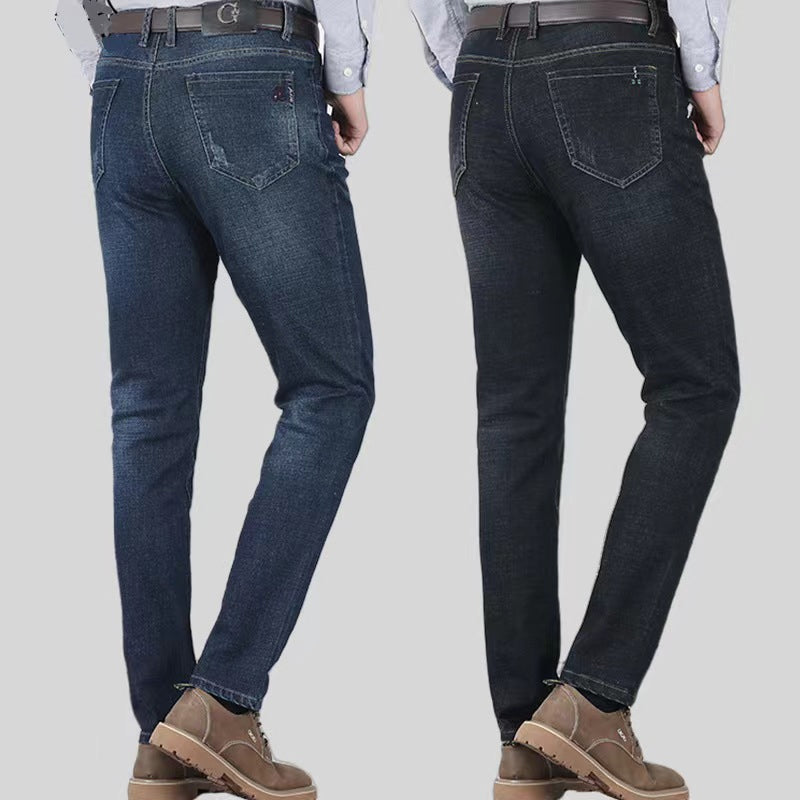 👖 Herren-Jeans – mittelhoher Bund, gerader Schnitt, Stretch-Baumwolle, figurbetont & bequem für Alltag & Arbeit 🧵