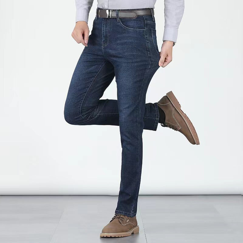 👖 Herren-Jeans – mittelhoher Bund, gerader Schnitt, Stretch-Baumwolle, figurbetont & bequem für Alltag & Arbeit 🧵
