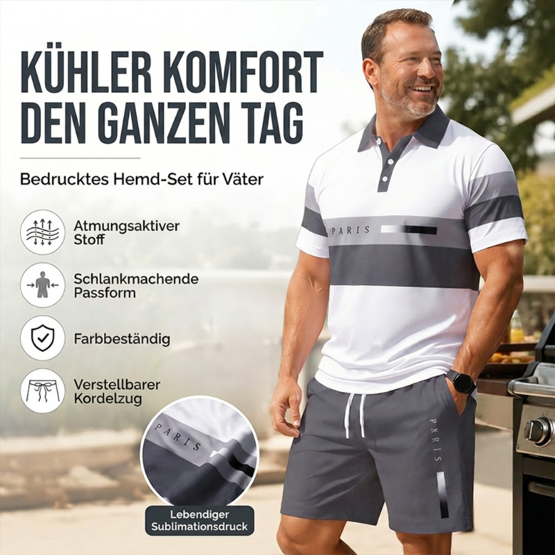👕 2-teiliges Hemd- & Shorts-Set für Herren – bequem, atmungsaktiv & vielseitig für Sommer, Freizeit & Reisen ☀️🩳