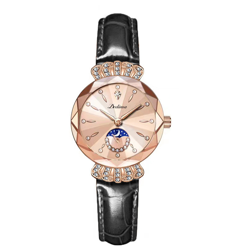⌚ Damen-Uhr mit Edelstahlband, wasserdicht, Kalender & funkelndem Zirkonia-Besatz – elegantes Butterfly-Verschluss-Design ✨