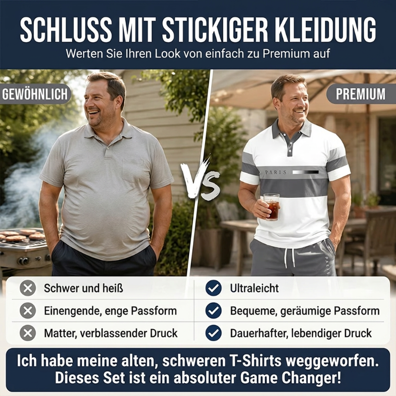 👕 2-teiliges Hemd- & Shorts-Set für Herren – bequem, atmungsaktiv & vielseitig für Sommer, Freizeit & Reisen ☀️🩳