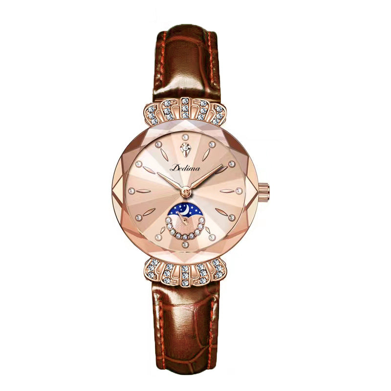 ⌚ Damen-Uhr mit Edelstahlband, wasserdicht, Kalender & funkelndem Zirkonia-Besatz – elegantes Butterfly-Verschluss-Design ✨