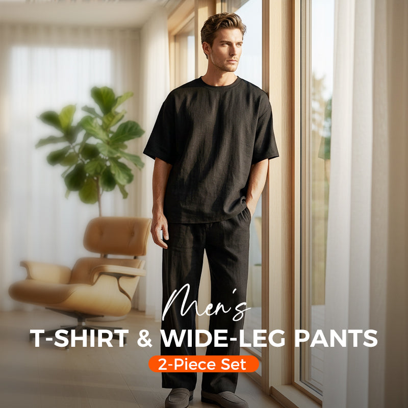 🎁2026 Neuheiten 50% RABATT💥Herren T-Shirt & Weite-Hose 2-teiliges Set