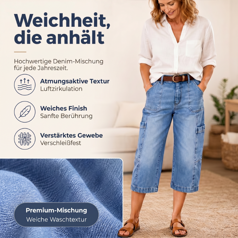 📢Mid-Season Sale: −50% nur für kurze Zeit⏰Lässige, elastische, verkürzte Jeanshose für Damen