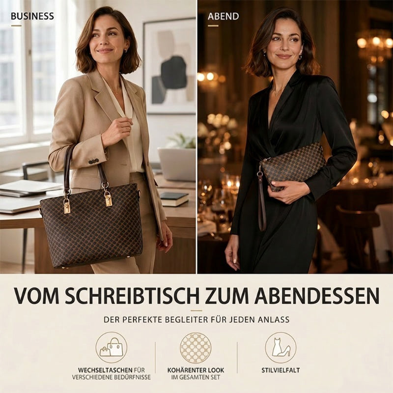 👜 Stylishes 6-in-1-Mutter-Kind-Taschenset – Bedruckt, vielseitige Schultertasche, Crossbody- & Handtasche für den täglichen Gebrauch 🌿