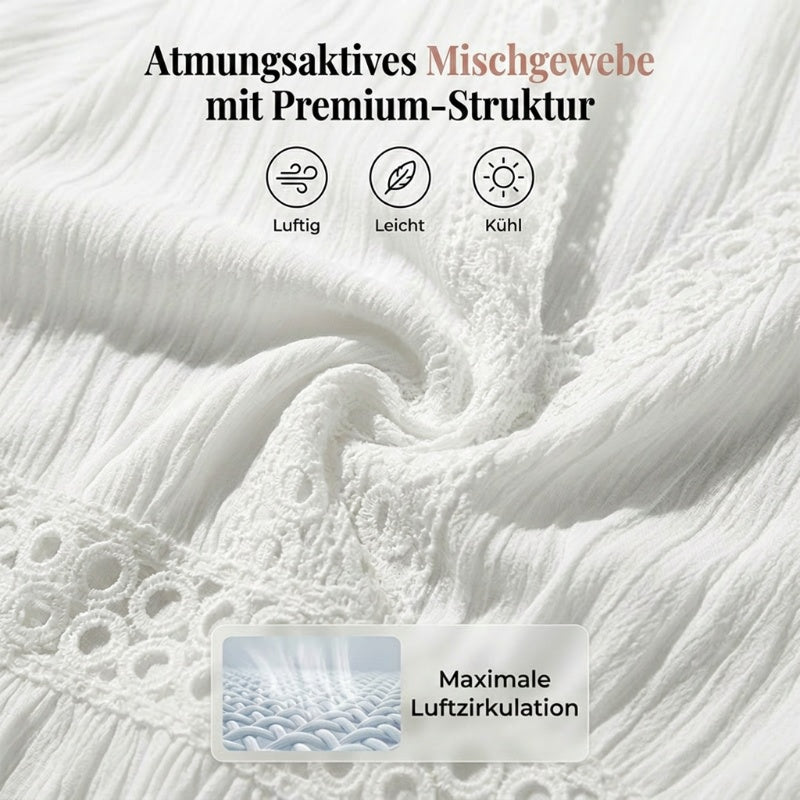 👗 50% RABATT! ✨ Schickes Kleid mit V-Ausschnitt & Spitzenausschnitten – Feminin & luftig – Perfekt für Sommer, Hochzeit oder romantische Abende – eleganter Blickfang mit feinen Details 🌸