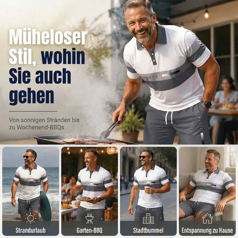 👕 2-teiliges Hemd- & Shorts-Set für Herren – bequem, atmungsaktiv & vielseitig für Sommer, Freizeit & Reisen ☀️🩳