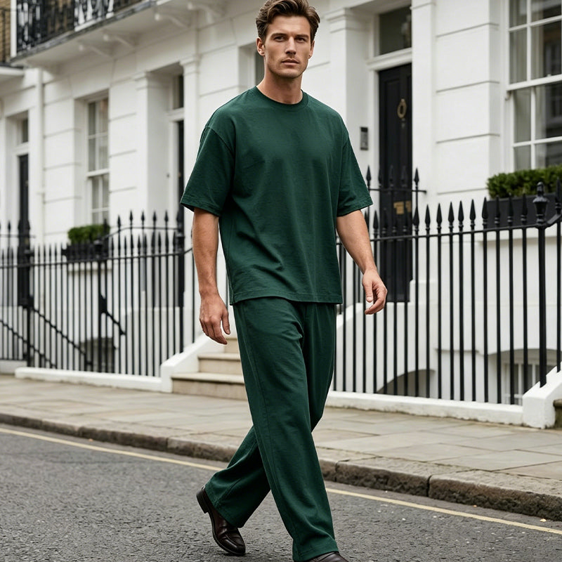 🎁2026 Neuheiten 50% RABATT💥Herren T-Shirt & Weite-Hose 2-teiliges Set