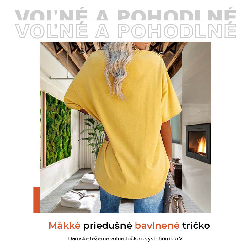 📢📢50 % RABATT !! ⏰Lässiges, locker sitzendes Damen-T-Shirt mit V-Ausschnitt