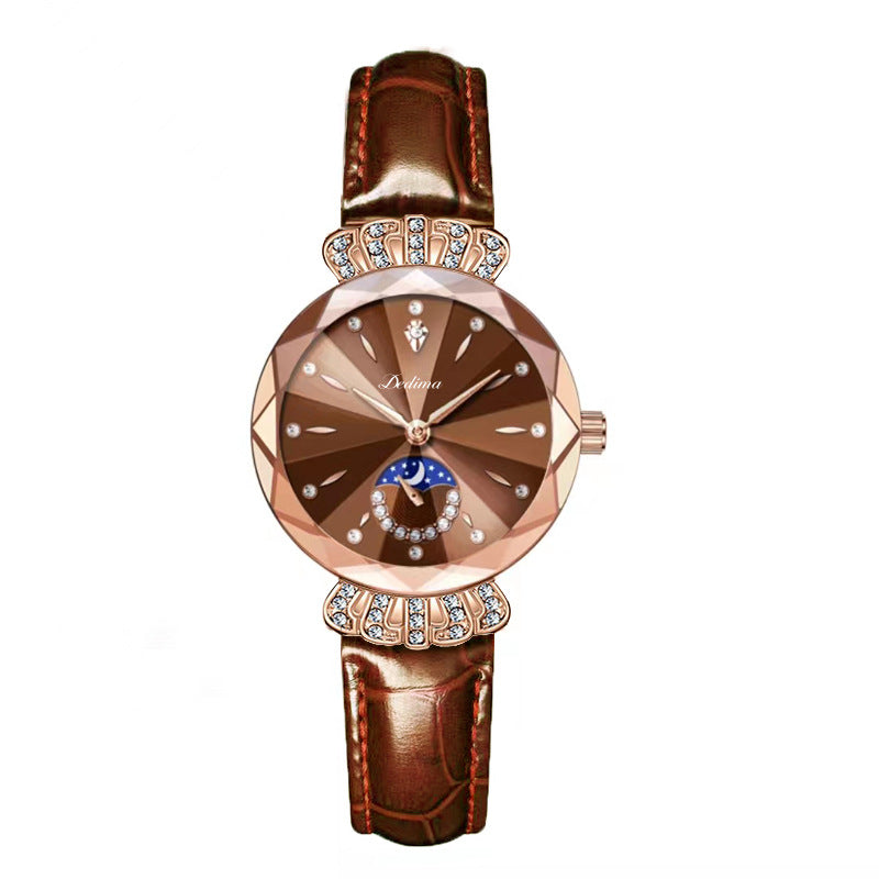 ⌚ Damen-Uhr mit Edelstahlband, wasserdicht, Kalender & funkelndem Zirkonia-Besatz – elegantes Butterfly-Verschluss-Design ✨