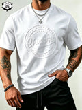 👕 Herren-T-Shirt mit strukturiertem Aufdruck – reine Baumwolle, lockere Passform & vielseitig für Alltag, Freizeit & heiße Tage ☀️