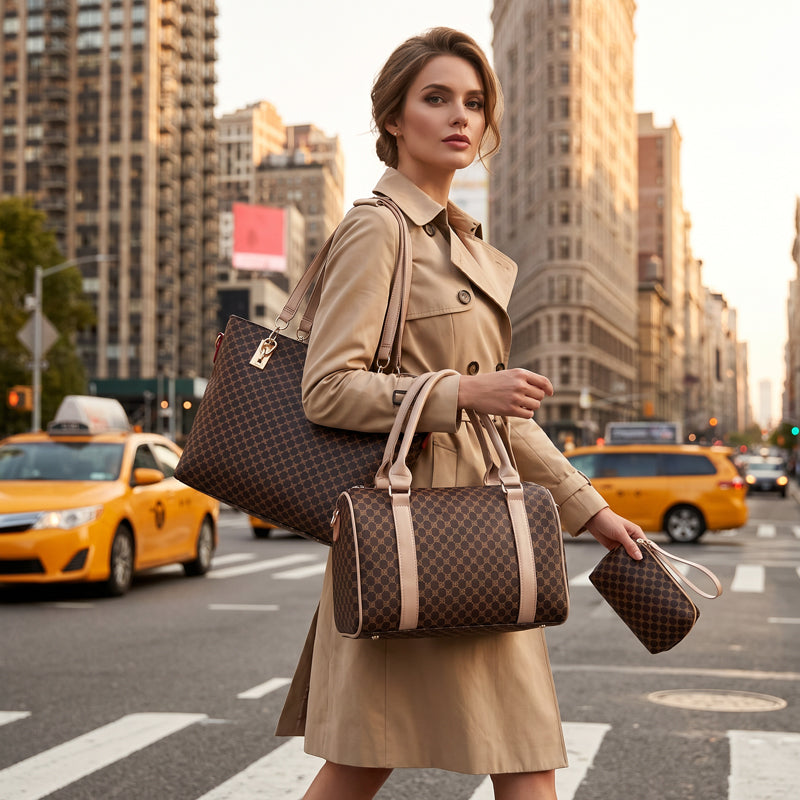 👜 Stylishes 6-in-1-Mutter-Kind-Taschenset – Bedruckt, vielseitige Schultertasche, Crossbody- & Handtasche für den täglichen Gebrauch 🌿