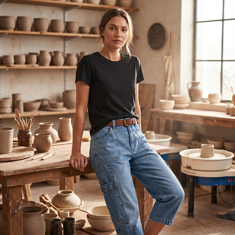 📢Mid-Season Sale: −50% nur für kurze Zeit⏰Lässige, elastische, verkürzte Jeanshose für Damen