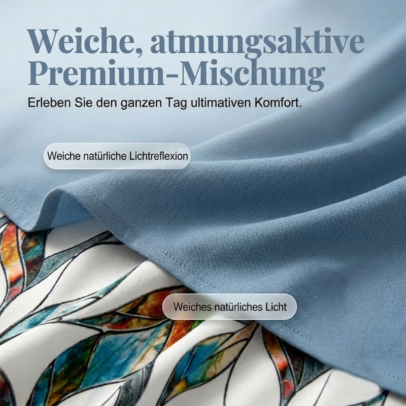 ⏰ 50 % RABATT – Nur für kurze Zeit ✨ Damen-Set: Oberteil mit seitlicher Bindung & stylische gemusterte Hose ✨ Sommerlook, bequem & modern