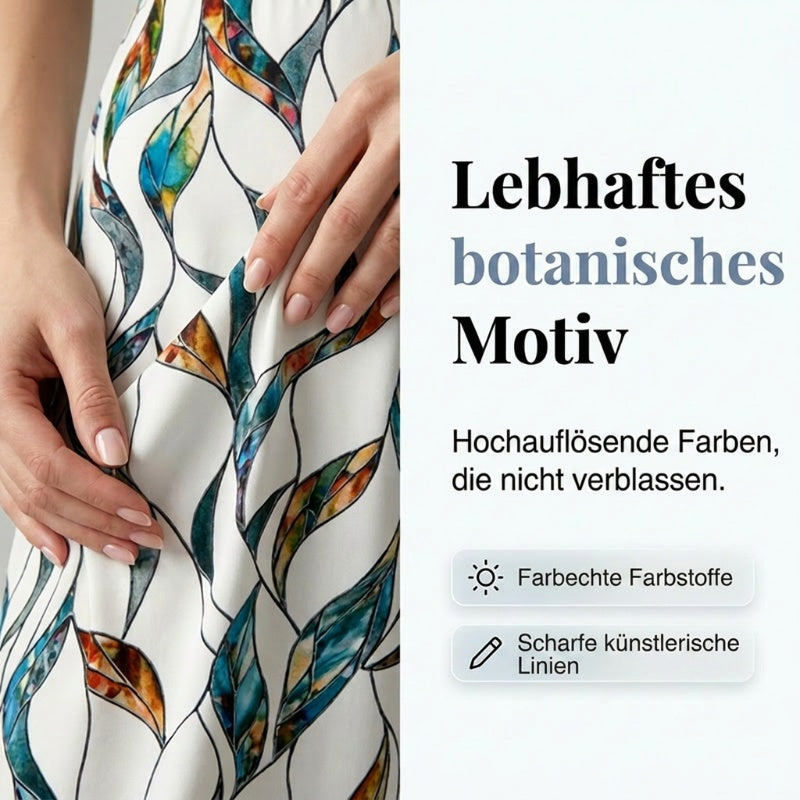 ⏰ 50 % RABATT – Nur für kurze Zeit ✨ Damen-Set: Oberteil mit seitlicher Bindung & stylische gemusterte Hose ✨ Sommerlook, bequem & modern