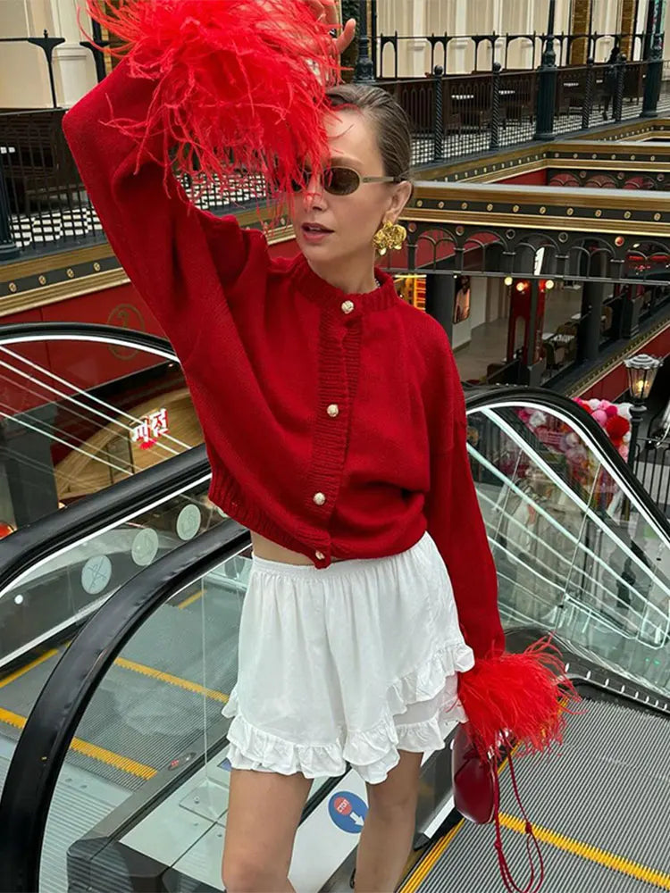 Alba Feather Cuffs Coat