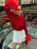 Alba Feather Cuffs Coat