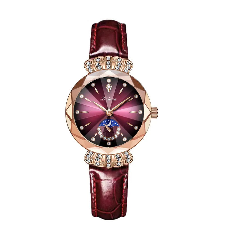 ⌚ Damen-Uhr mit Edelstahlband, wasserdicht, Kalender & funkelndem Zirkonia-Besatz – elegantes Butterfly-Verschluss-Design ✨
