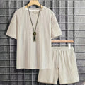 👕 2-teiliges Sommer-Set für Herren – T-Shirt mit überschnittenen Schultern & kurze Hose mit Kordelzug, bequem & luftig ☀️🩳