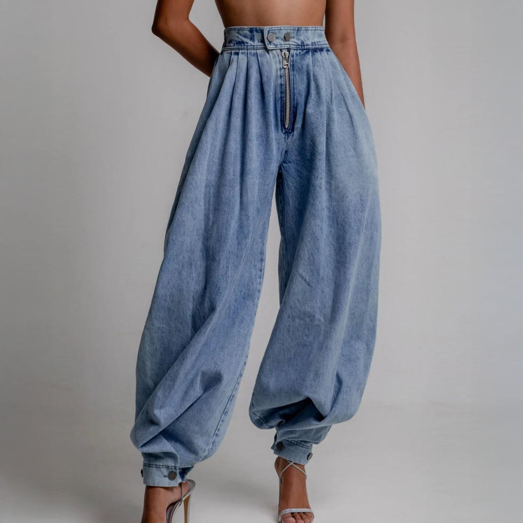 Agnes Balloon-Leg Denim Trousers