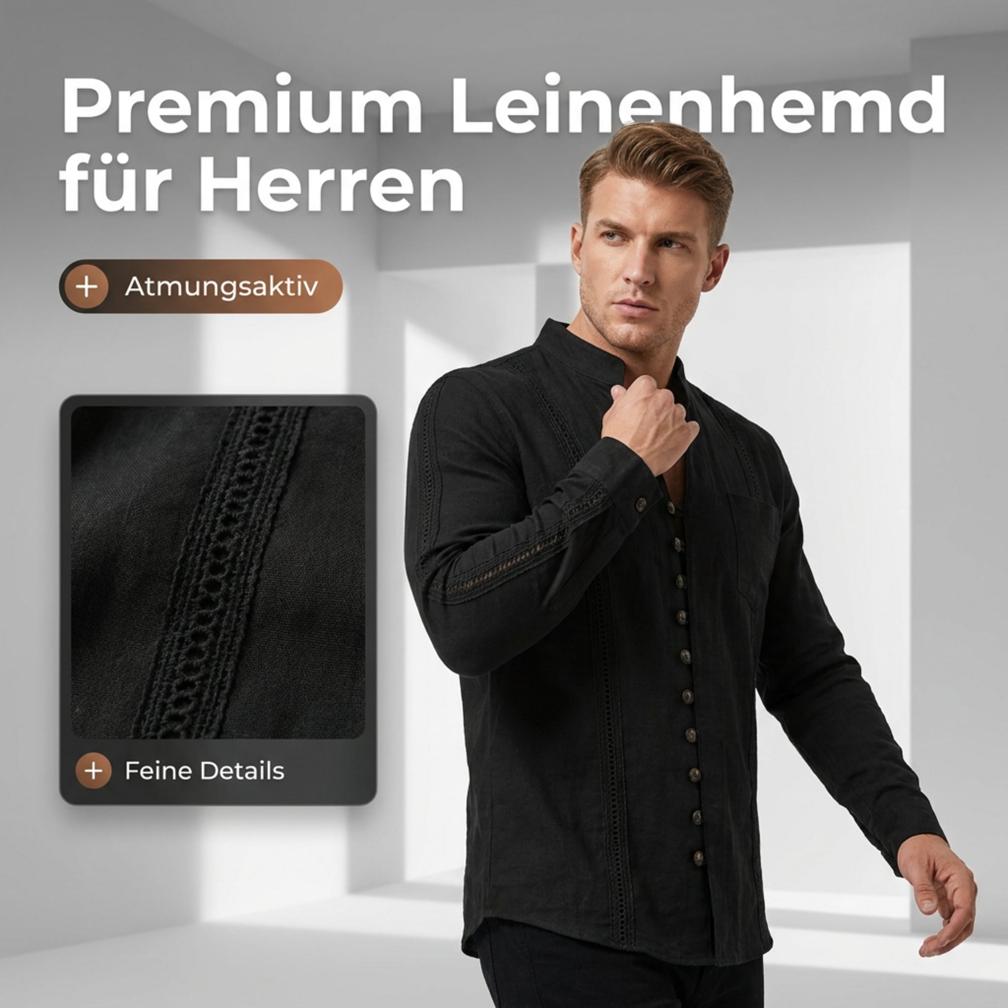 🌞 Sommerneuheiten – Jetzt bis zu 50% sparen! 🌊Herren-Freizeithemd mit Stehkragen und langen Ärmeln