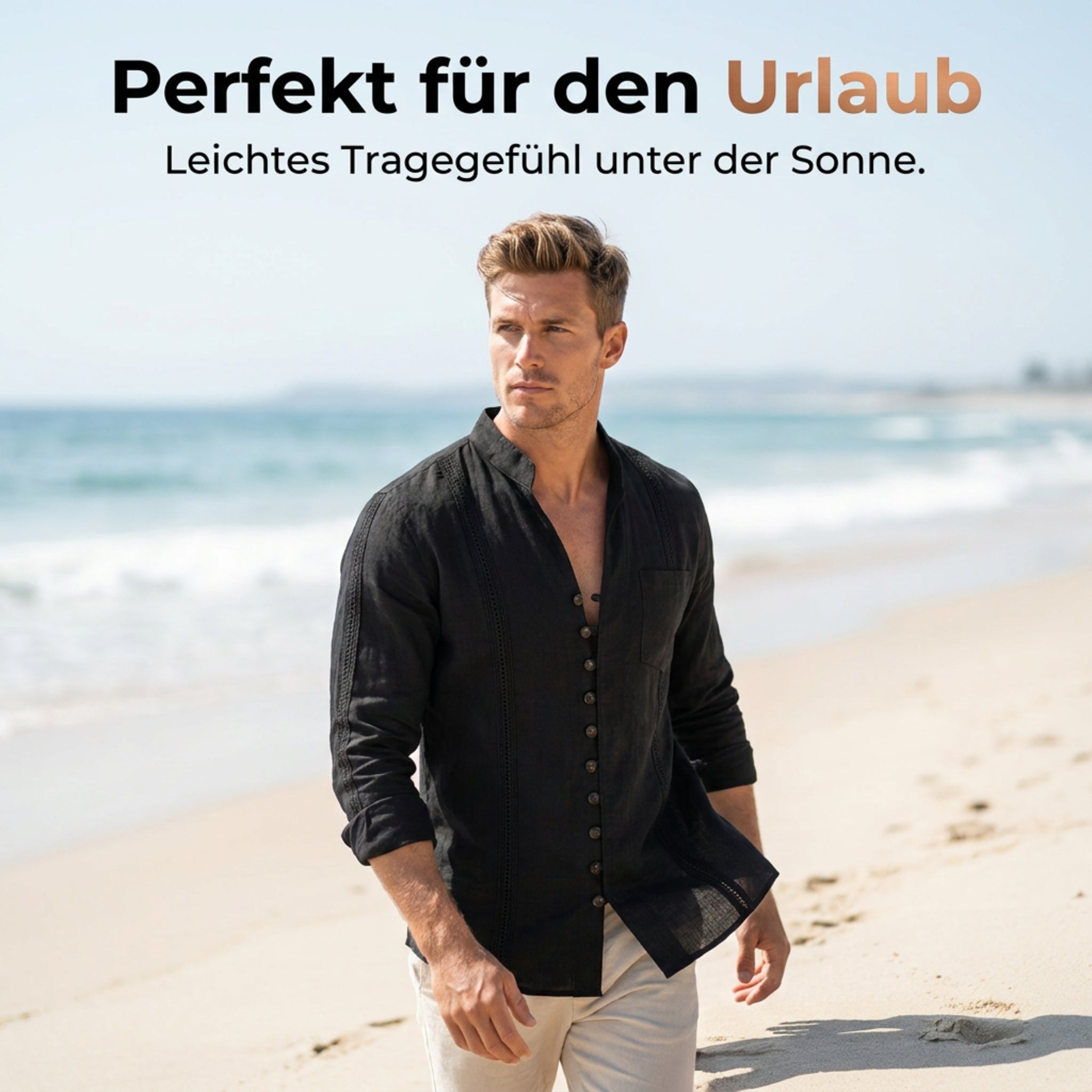 🌞 Sommerneuheiten – Jetzt bis zu 50% sparen! 🌊Herren-Freizeithemd mit Stehkragen und langen Ärmeln