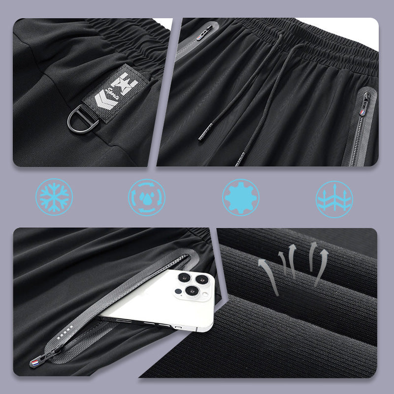 ❄️👖 Kühlende Jogginghose aus Ice-Silk-Material – leicht, atmungsaktiv & feuchtigkeitsableitend, perfekt für warme Tage, Reisen oder Entspannung