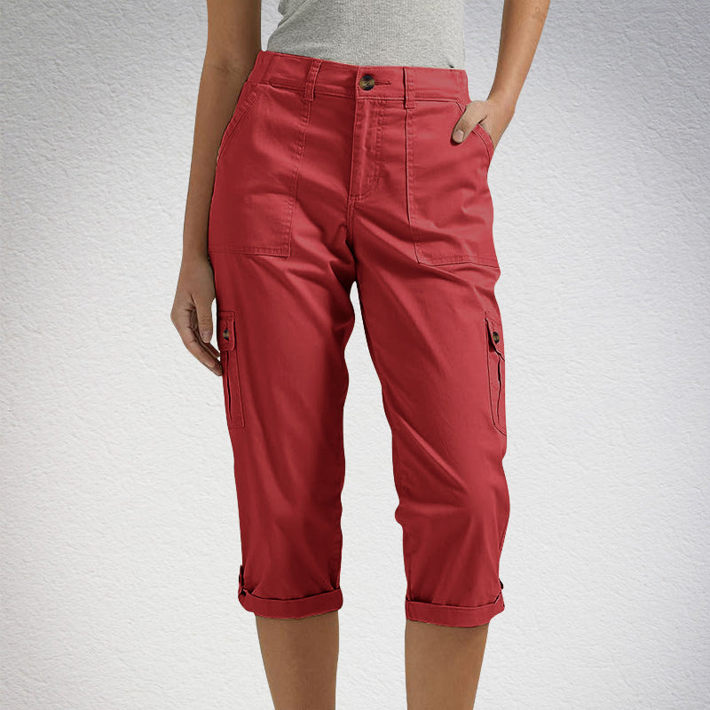 ⏰ 50 % RABATT – Nur für kurze Zeit 👖 Damen 7/8 Freizeithose ✨ Unifarben, Mit Praktischen Taschen & Bequemer Passform