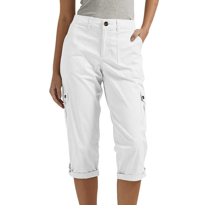 ⏰ 50 % RABATT – Nur für kurze Zeit 👖 Damen 7/8 Freizeithose ✨ Unifarben, Mit Praktischen Taschen & Bequemer Passform