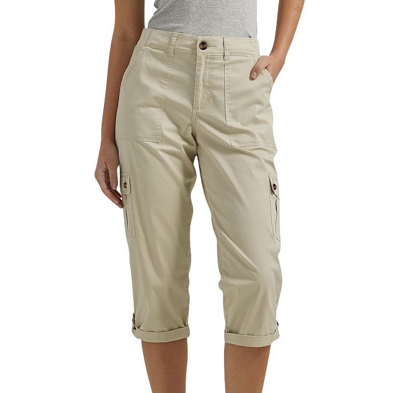 ⏰ 50 % RABATT – Nur für kurze Zeit 👖 Damen 7/8 Freizeithose ✨ Unifarben, Mit Praktischen Taschen & Bequemer Passform