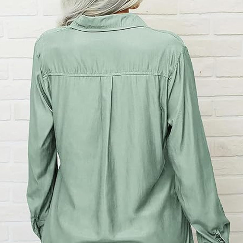 ✨Damen-Hemd mit Kragen – langärmelig, bequem & vielseitig für den Alltag, zum Shoppen oder für entspannte Tage 🌿