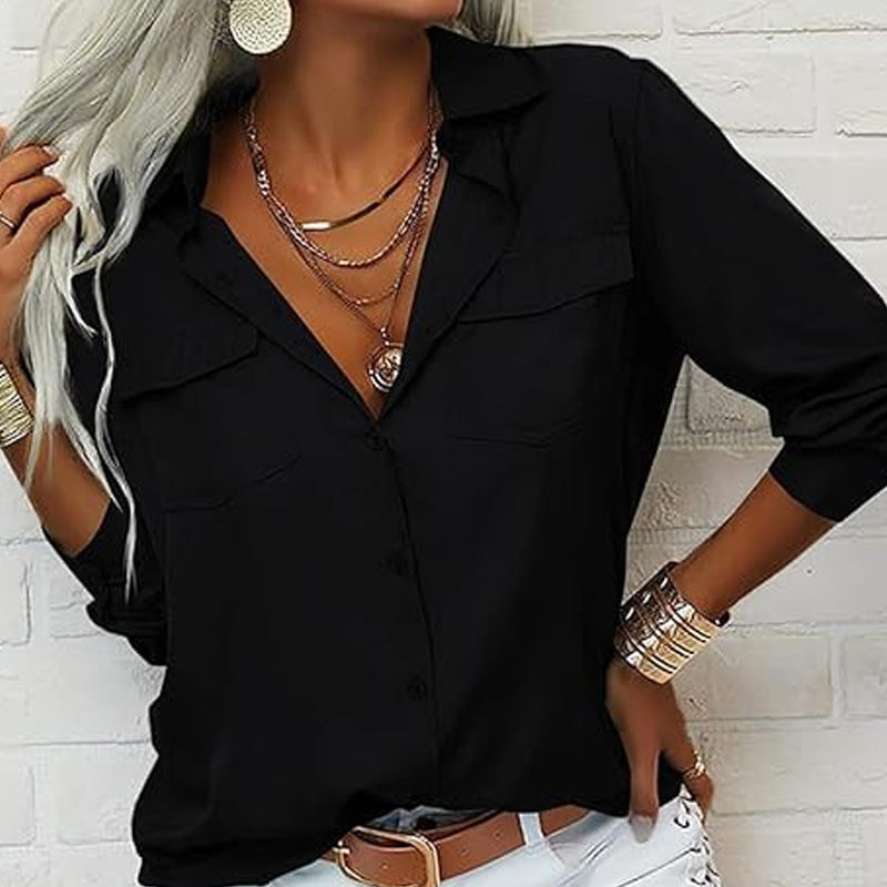 ✨Damen-Hemd mit Kragen – langärmelig, bequem & vielseitig für den Alltag, zum Shoppen oder für entspannte Tage 🌿