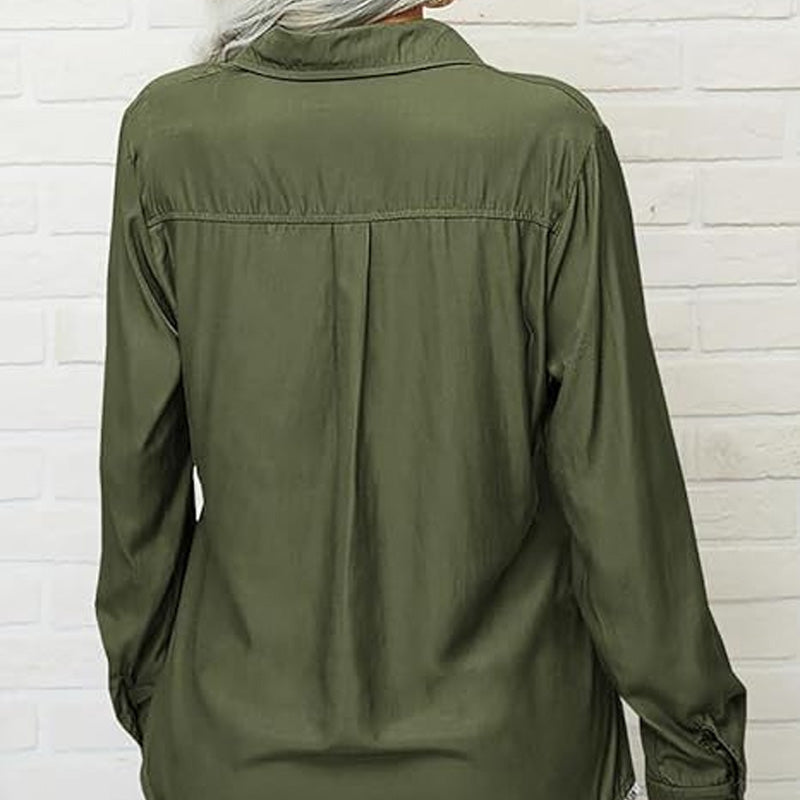 ✨Damen-Hemd mit Kragen – langärmelig, bequem & vielseitig für den Alltag, zum Shoppen oder für entspannte Tage 🌿