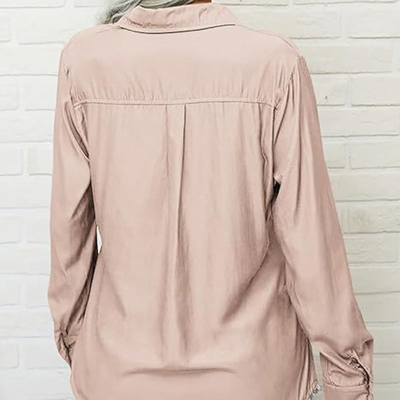 ✨Damen-Hemd mit Kragen – langärmelig, bequem & vielseitig für den Alltag, zum Shoppen oder für entspannte Tage 🌿