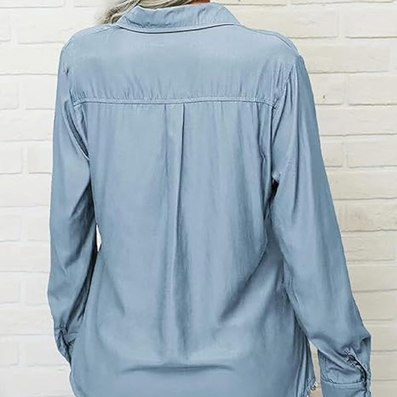 ✨Damen-Hemd mit Kragen – langärmelig, bequem & vielseitig für den Alltag, zum Shoppen oder für entspannte Tage 🌿