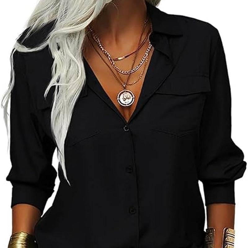 ✨Damen-Hemd mit Kragen – langärmelig, bequem & vielseitig für den Alltag, zum Shoppen oder für entspannte Tage 🌿