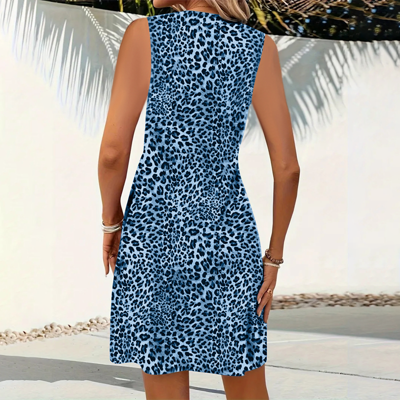 📢Mid-Season Sale: −50% nur für kurze Zeit⏰Damen Minikleid mit V-Ausschnitt & Leopardenmuster