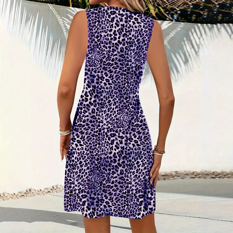 📢Mid-Season Sale: −50% nur für kurze Zeit⏰Damen Minikleid mit V-Ausschnitt & Leopardenmuster
