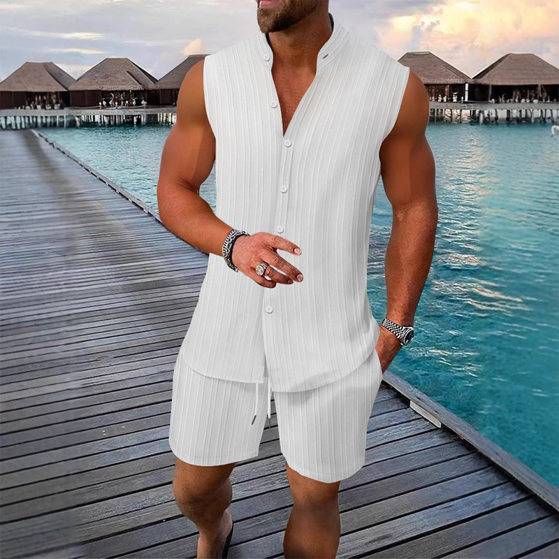 Herren Sommer-Zweiteiler ☀️ Ärmelloses Top & Shorts Set für Freizeit