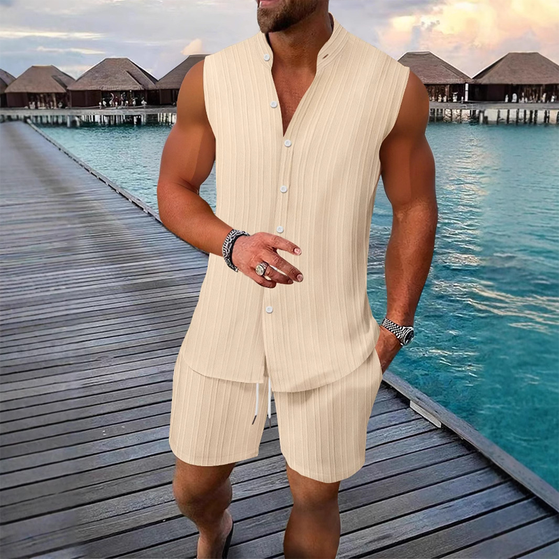 Herren Sommer-Zweiteiler ☀️ Ärmelloses Top & Shorts Set für Freizeit
