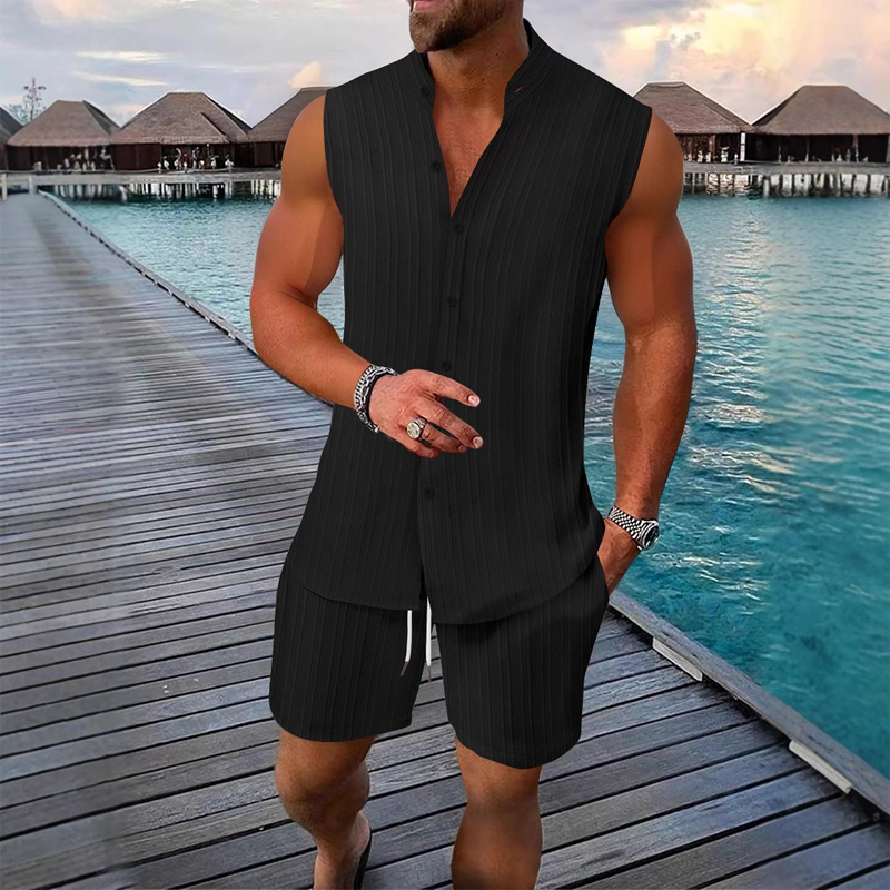 Herren Sommer-Zweiteiler ☀️ Ärmelloses Top & Shorts Set für Freizeit
