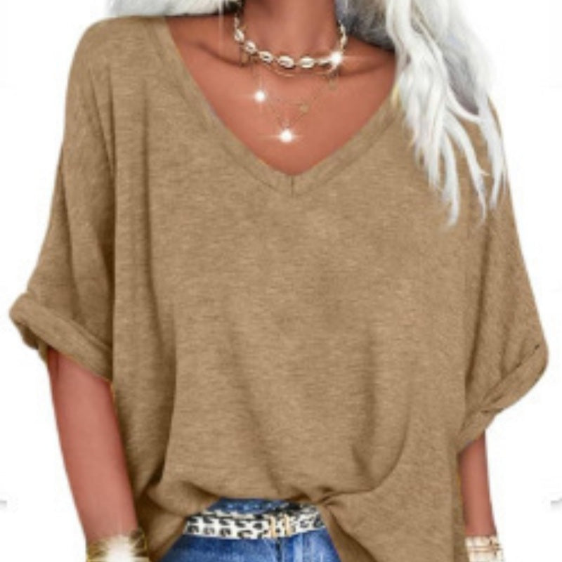 📢📢Letzter Tag – 50 % Rabatt!! ⏰ Damen V-Ausschnitt Top – lässig, locker & stylisch für heiße Sommertage ☀️✨
