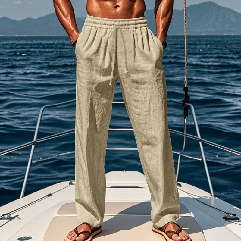 👖 Herren-Leinenhose – atmungsaktiv, locker geschnitten & vielseitig für Sport, Alltag & entspannte Tage 🌿