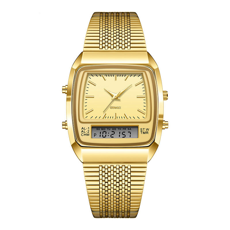 ⌚ 50% RABATT! 💧 Herren Multifunktionsuhr mit Dual-Display – Quarz & Digital, Edelstahlarmband & Wasserdicht ✨