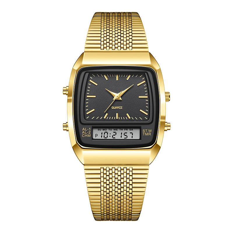⌚ 50% RABATT! 💧 Herren Multifunktionsuhr mit Dual-Display – Quarz & Digital, Edelstahlarmband & Wasserdicht ✨